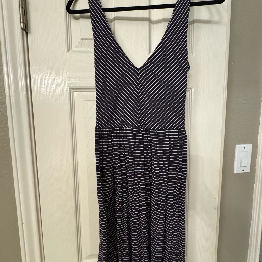 Ann Taylor Loft Blue and White Striped Dress